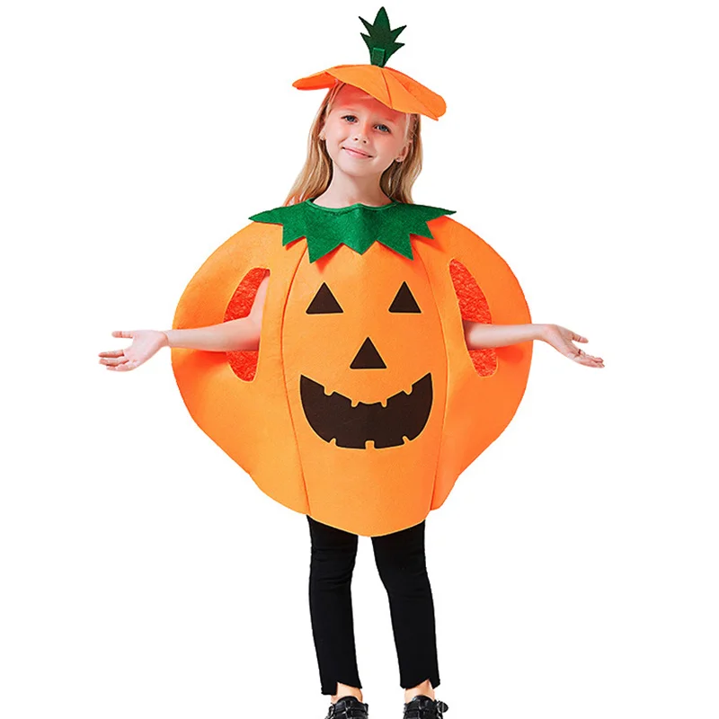 Halloween Pompoen Cosplay Kostuum Heldere Kleuren Levendige Pompoenconstuums Voor Kinderen Kinderen Volwassenen Dragen