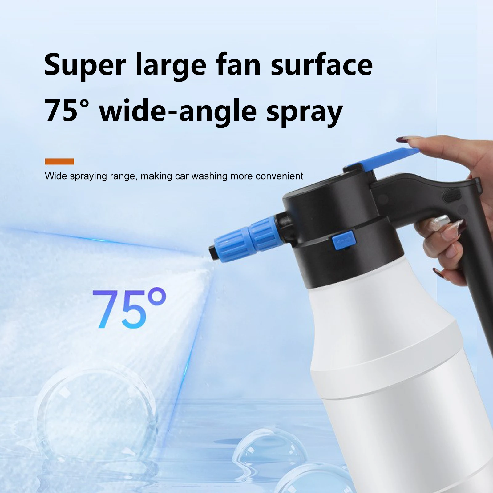 

Electric Foam Sprayer, 1.5L Electric Foam Cannon Type-C Charging for Car Washing Kitchen Cleaning Cleaning Shoes-Wide Spraying