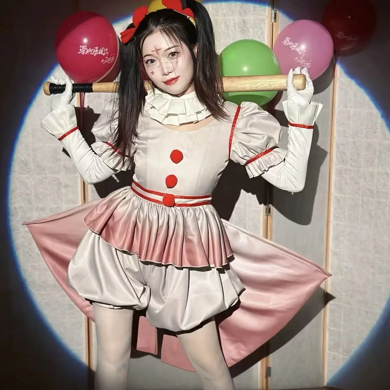 

Movie Clown Pennywise Cosplay for Adults Pennywis Costume Halloween Horror Lolita Dress Up Women Fantasy Dress Carnival Party