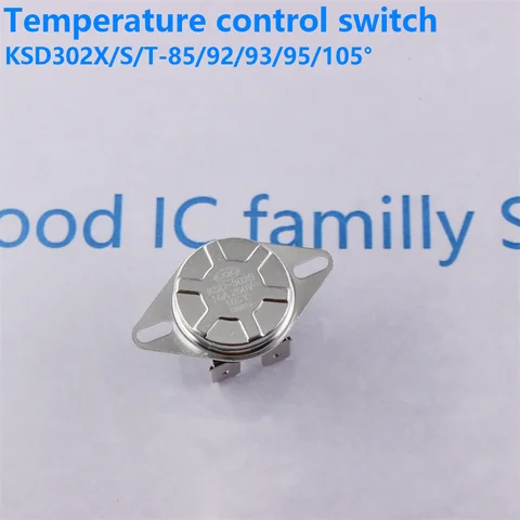 1PCS KSD302/KSD302X/KSD302T 75C/85C/90C/92C/93C/95C 20A degree Manual Reset Temperature Thermal Control heater thermostat bipola