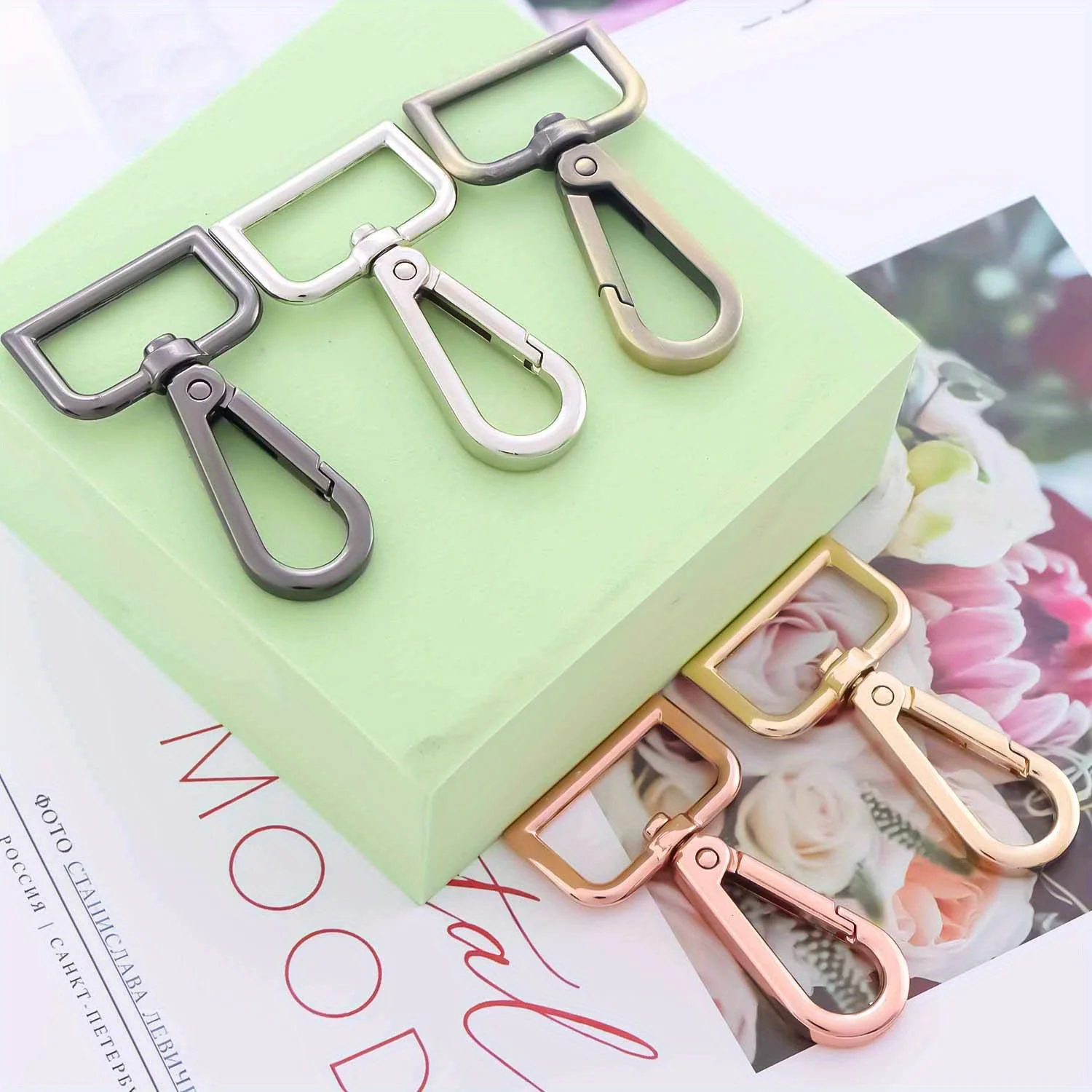 خطافات معدنية دوارة ، مشبك حبل جراد البحر للحزام ، بوابة دفع ، مشغولات يدوية ذاتية الصنع ، مجوهرات سلاسل مفاتيح ، محفظة ، صناعة حقائب ، 5 * #4