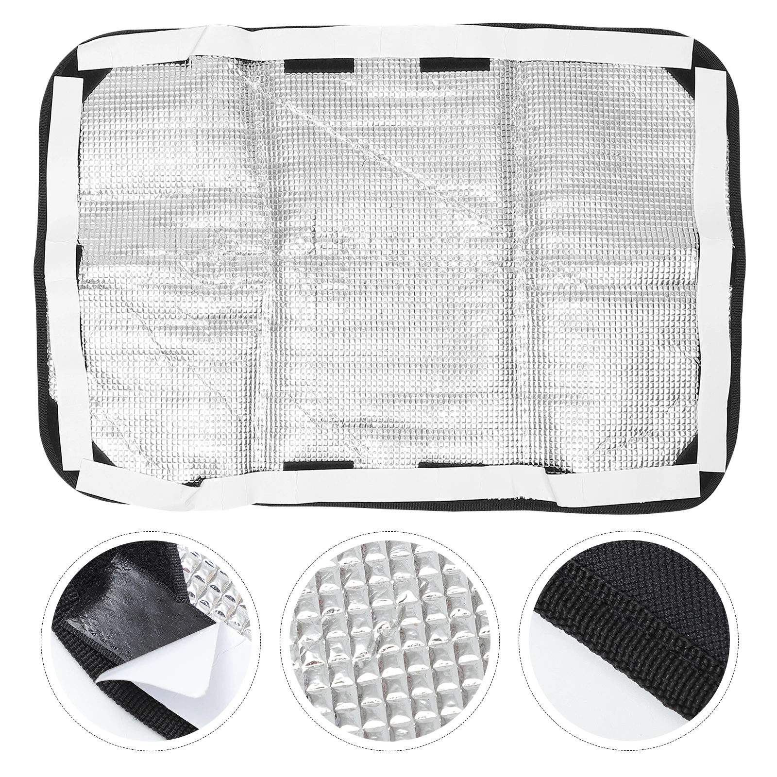 

2 Pcs Removable RV Doors and Windows Sunshade Cover Blinds Silver Oxford Cloth Camper Travel