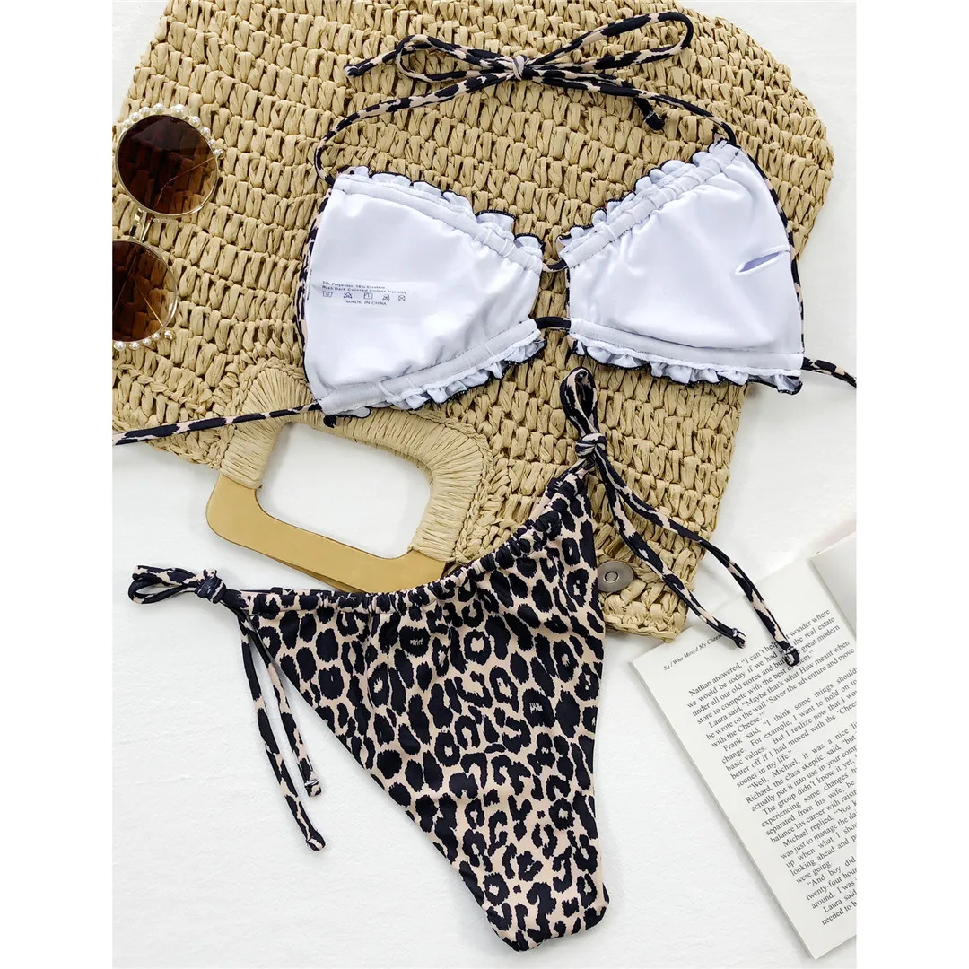 Sexy, geraffter, plissierter Bikini mit Rüschen, Damen-Badeanzug, zweiteiliges Bikini-Set, Badebekleidung, Badeanzug, Modell V3239SW. – Detail 34