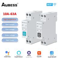 Tuya WIFI Smart Circuit Breaker No Metering 1P 10A-63A Rail DIN For Smart Home Control Work With Alexa Google Home Yandex