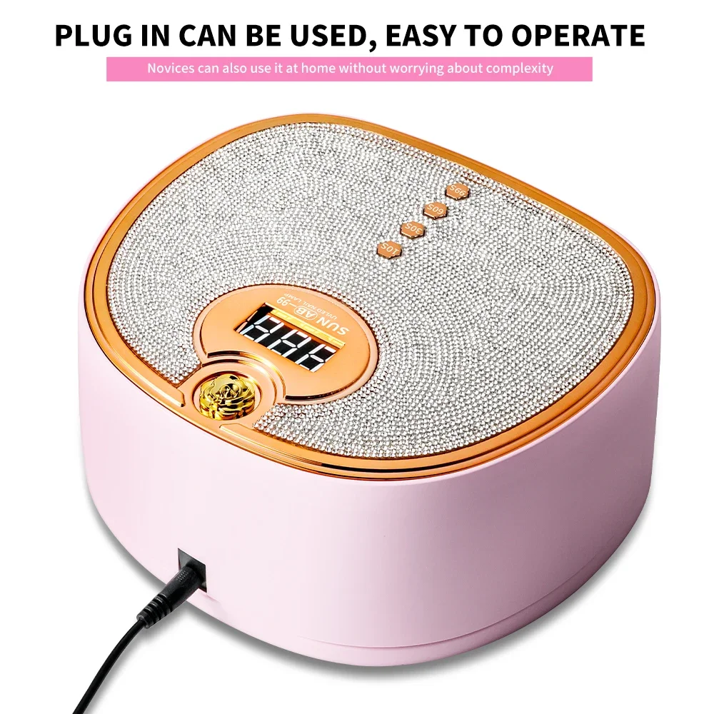 Limegirl Nail LED UV Lamp for Quick Drying Gel Nails Polish Resin 4 Timer Diamonds Design 45LED UV Manicure Light Dryer Machine