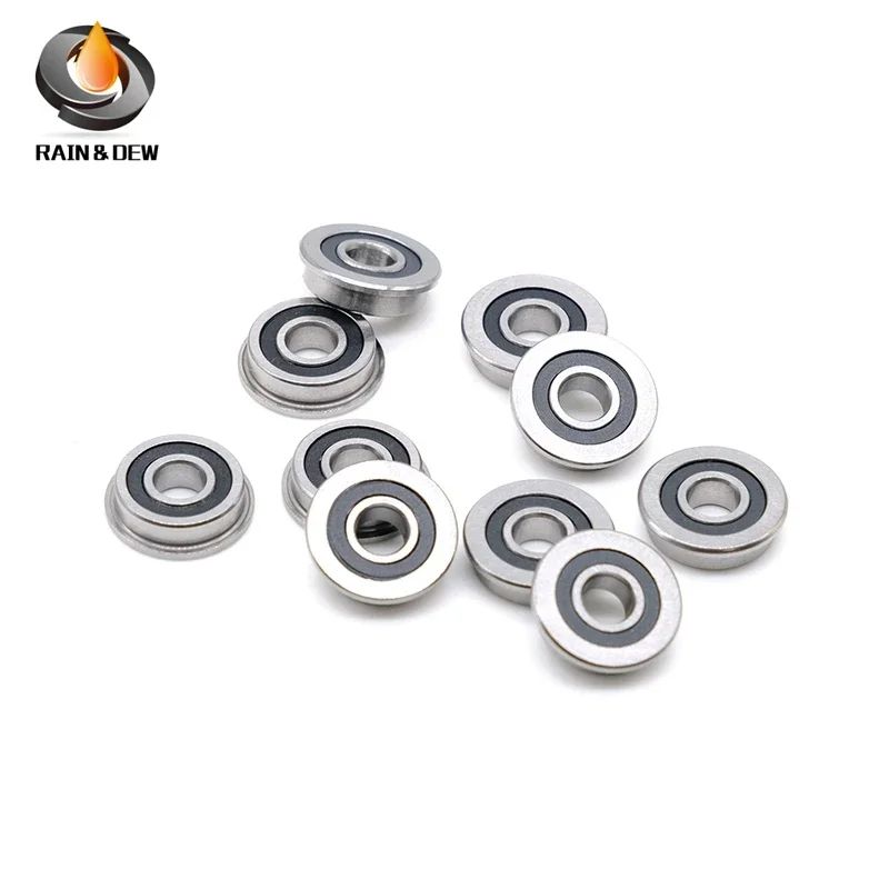 

F695 2RS Ball Bearings 10Pcs 5*13*4 mm ABEC-7 Flanged Miniature F695 RS Bearing F695RS For VORON Mobius 2/3 2/4 3D Printer