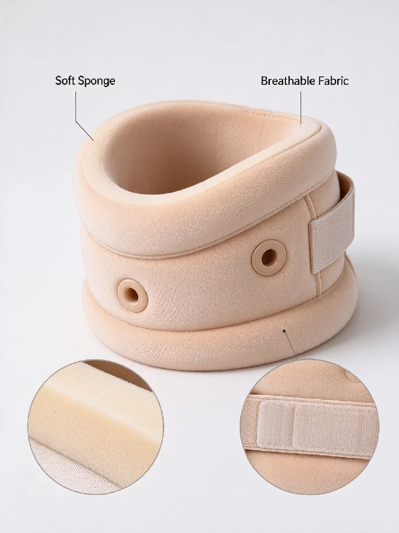 Foam Neck Support Brace Collar Adjustable Soft Sponge Neck Wrap Breathable Unisex Multi Scene Office Home Travel Daily Wear