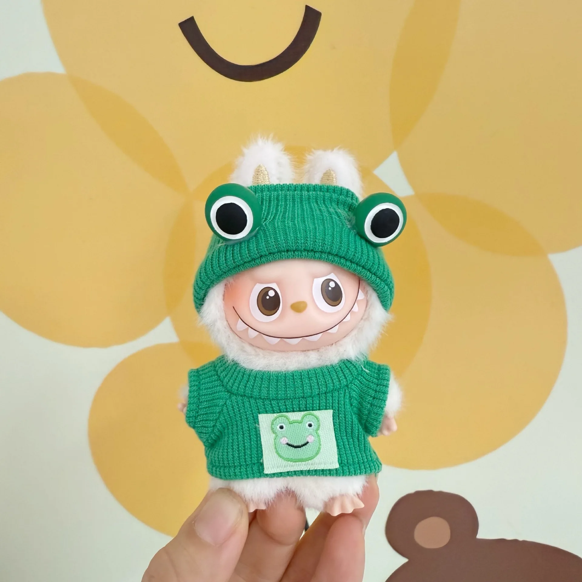 Roupas de boneca acessórios roupas em forma de animal bonito para 10.5cm labubu 4.0 o monstros pino para série amor ropa labubu presente