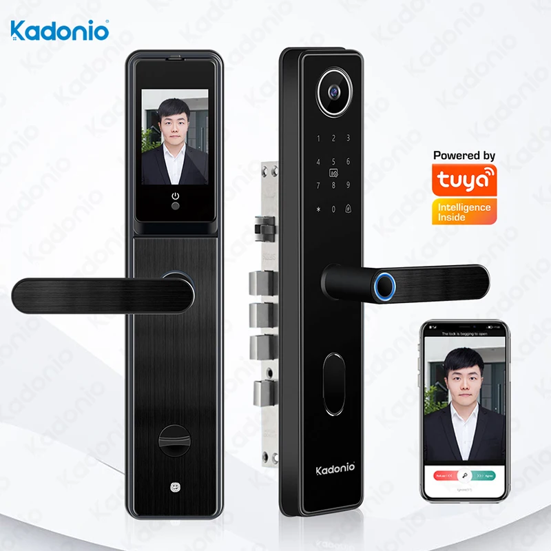 Kadonio sblocco remoto dello schermo integrato Tuya WiFi serratura elettronica intelligente digitale con fotocamera