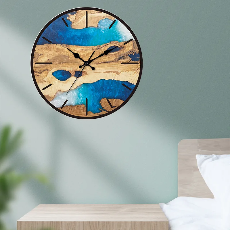Neue transparente Acryl-Wanduhr mit Holzmaserung, hochwertige Luxus-Wanddekoration, Uhren für Wohnzimmer, Schlafzimmer, Büro, Zuhause – Detail 4