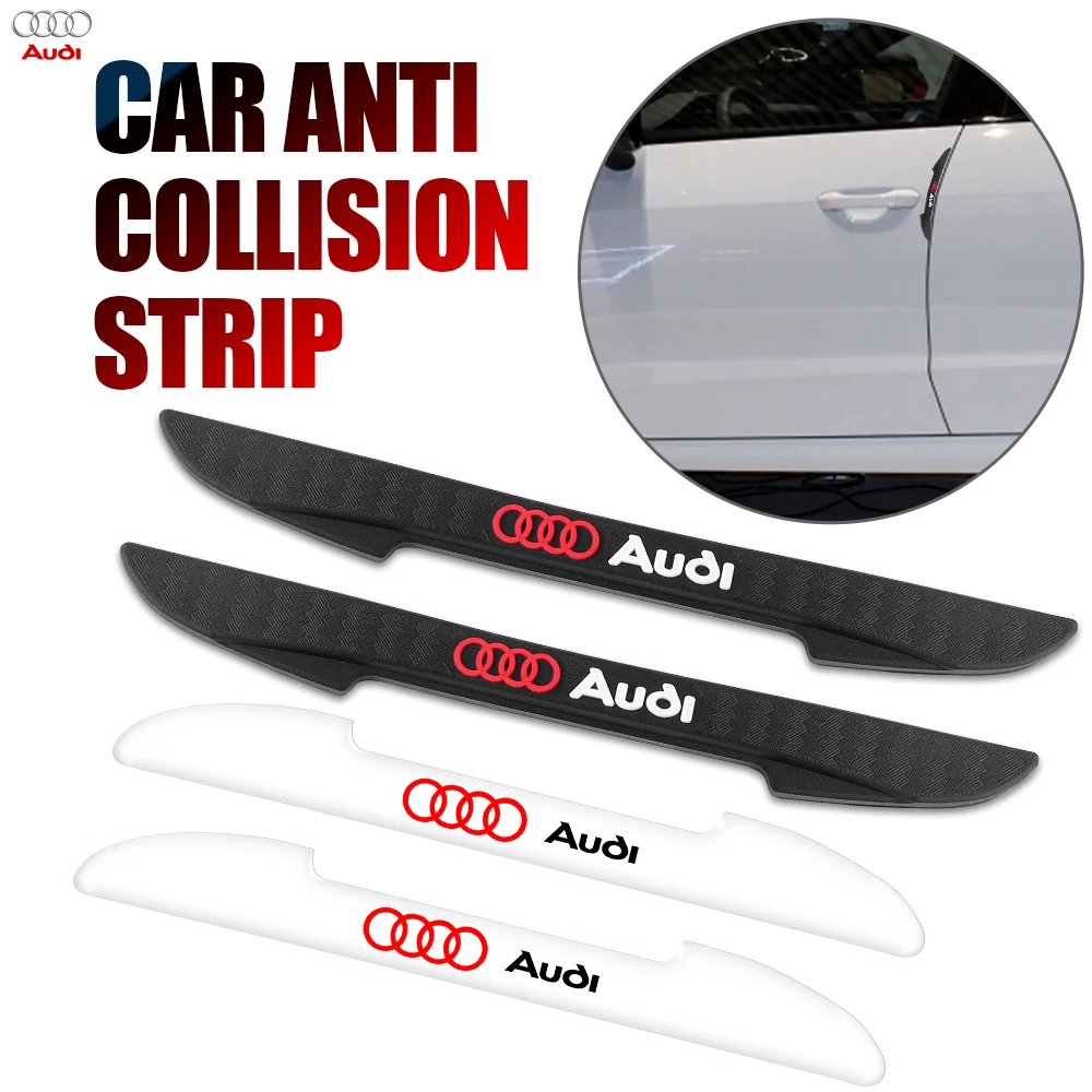 4PCS Car Door Anti-collision Protector Bumper Strip Sticker for Audi A3 A4 B8 8V Q7 S C7 A5 B7 B6 B9 A1 A7 8P Q3 8L TT Mk2 A6 Q5