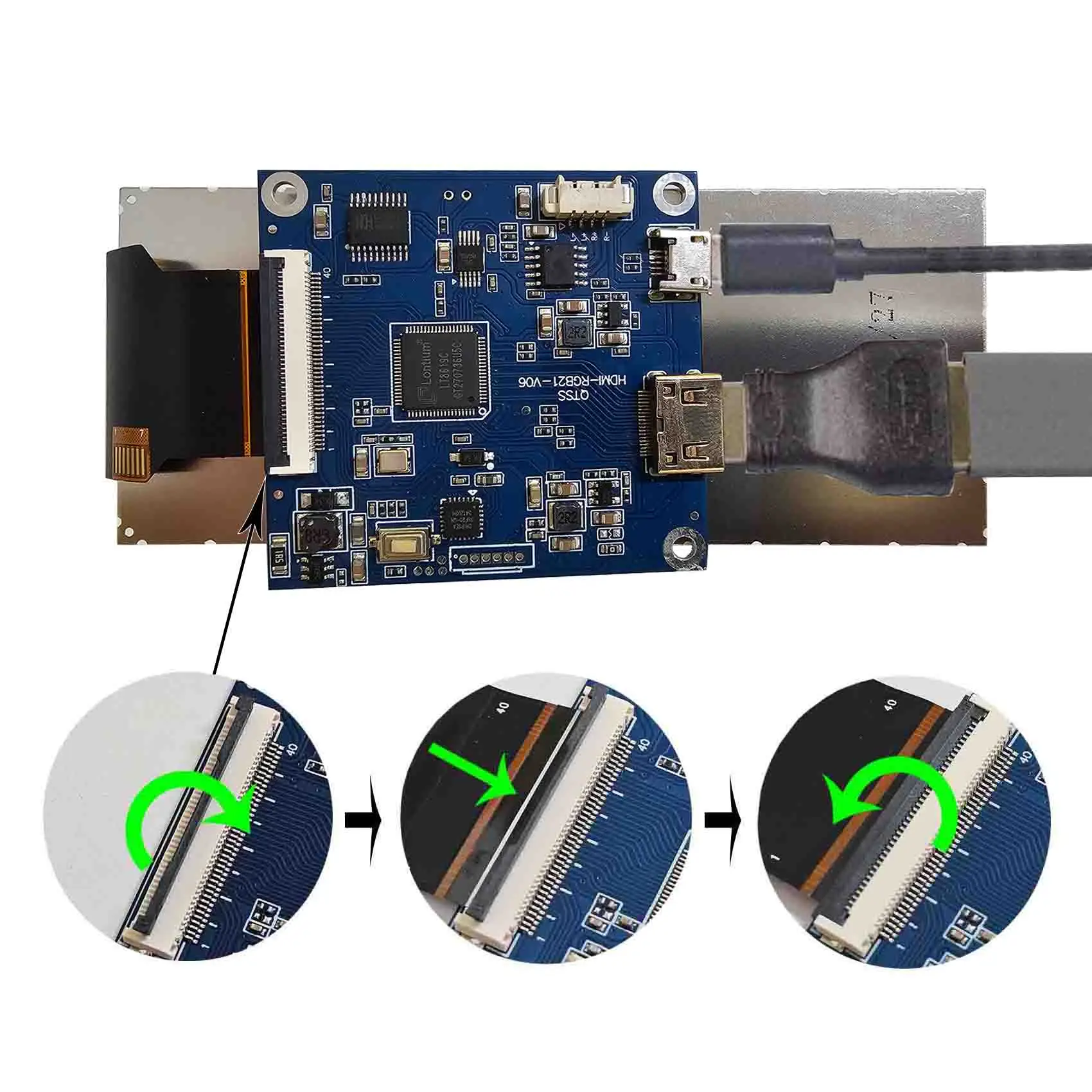 против 399001 C40 Micro Lcd-панель 40-контактный интерфейс Mipi Fpc ЖК-монитор Панель 3,99 дюйма 400X960 ЖК-панель с платой драйвера Hd-Mi
