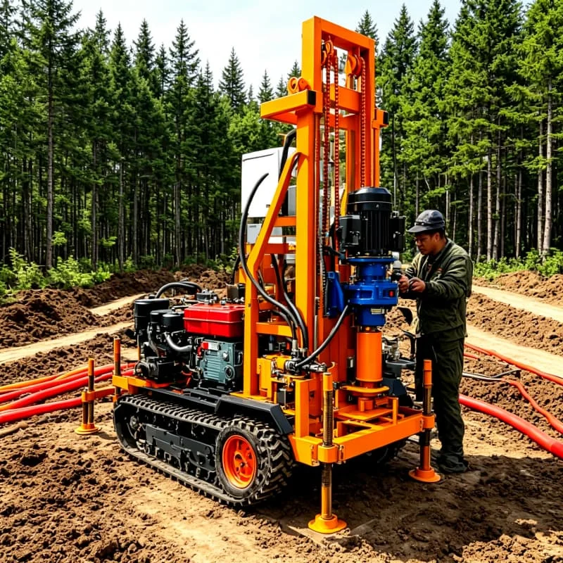 Anti Tilt Borehole Rig Electric Portable Water Well Machine for Agricultural Farm Garden Rural Home Water 120m Depth Customized