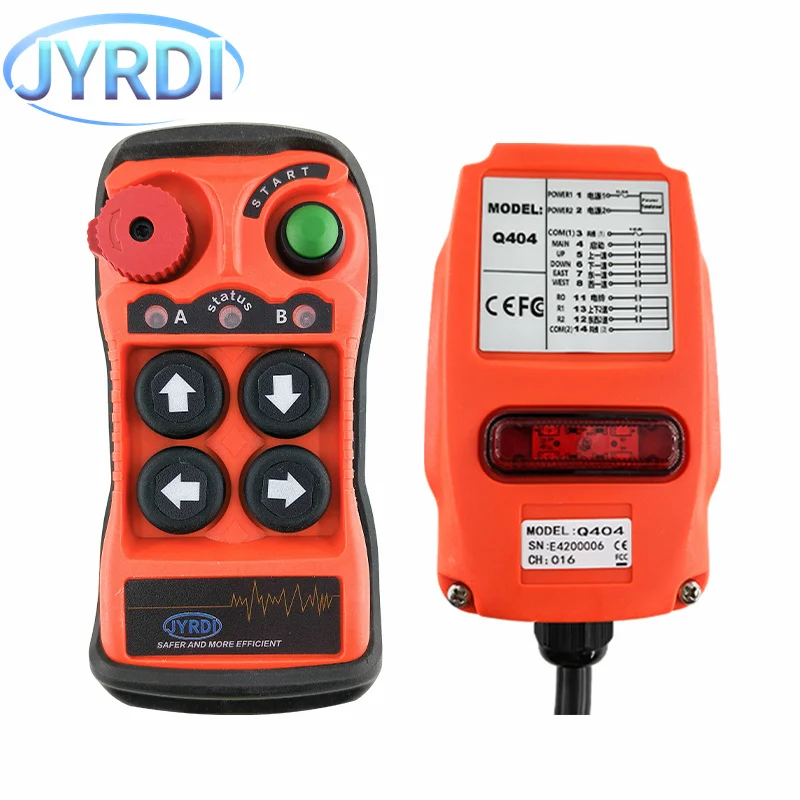 New Q404 4 Buttons Double Speed Industrial Wireless Radio Crane Remote Control Switches Winches Hoist Track Crane Lift Control
