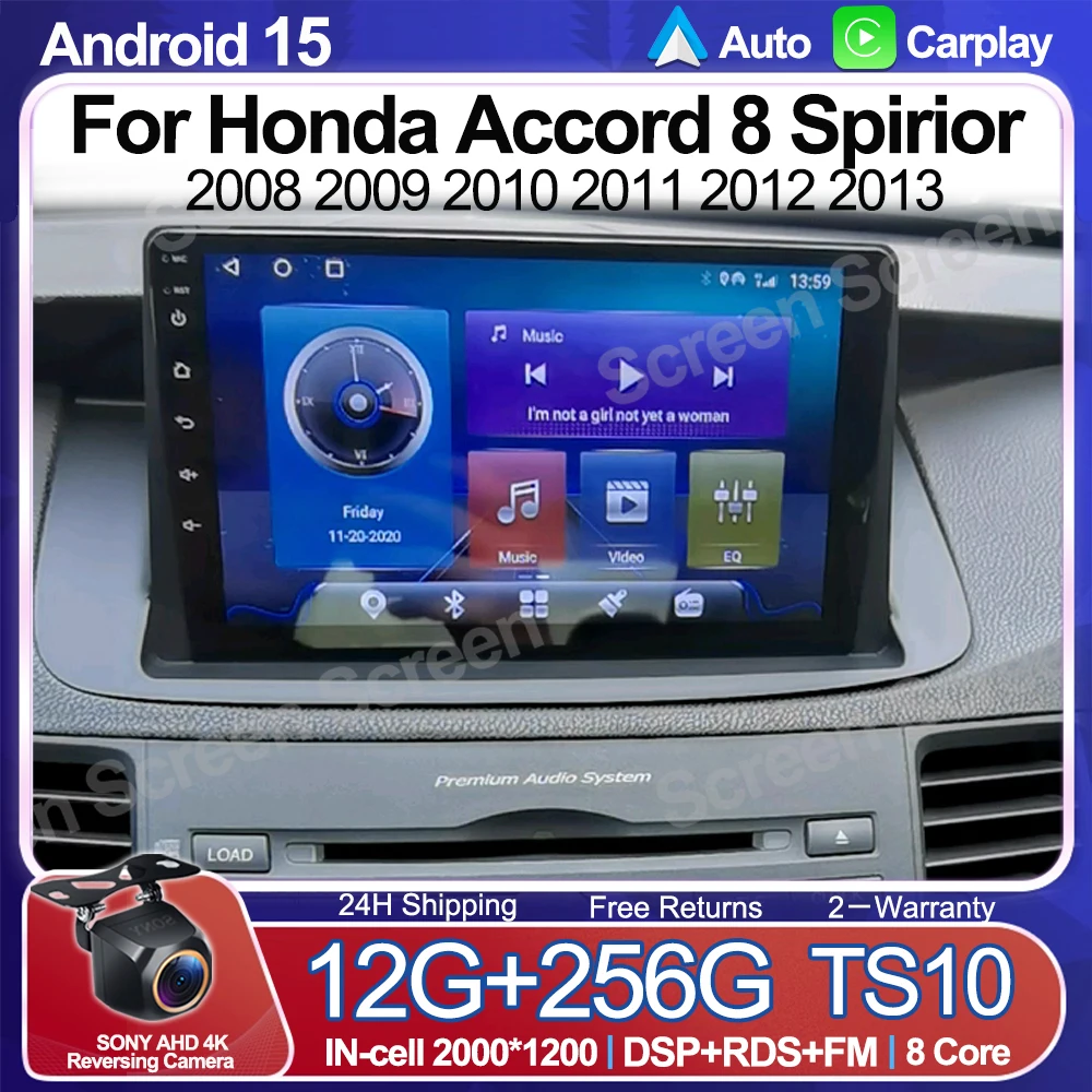 Radio Car For Honda Accord 8 Spirior 2008 2009 2010 2011 2012 2013 Radio Multimedia Player Android 15 Auto GPS Navigation Tools