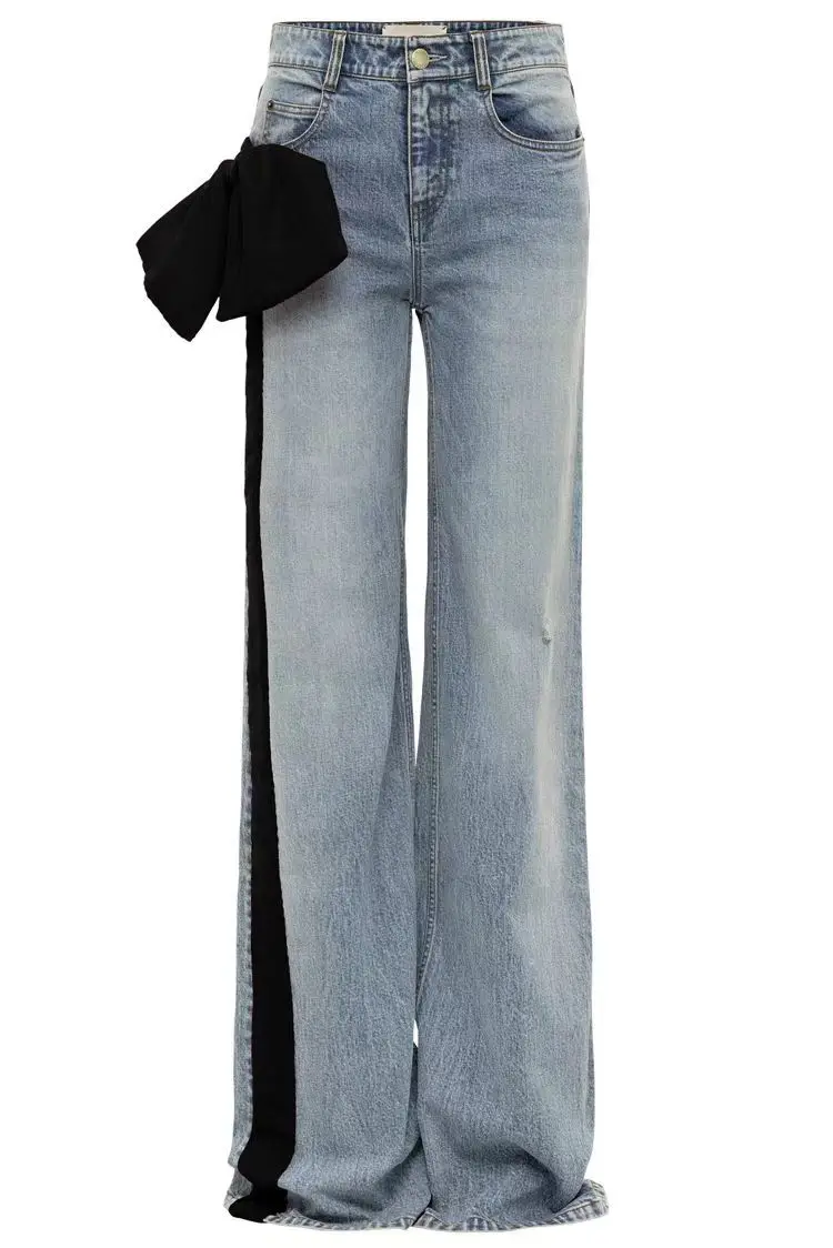 SuperAen European and American Style Women's Spring and Autumn 2025 New Fashion Casual Full Length Loose Jeans