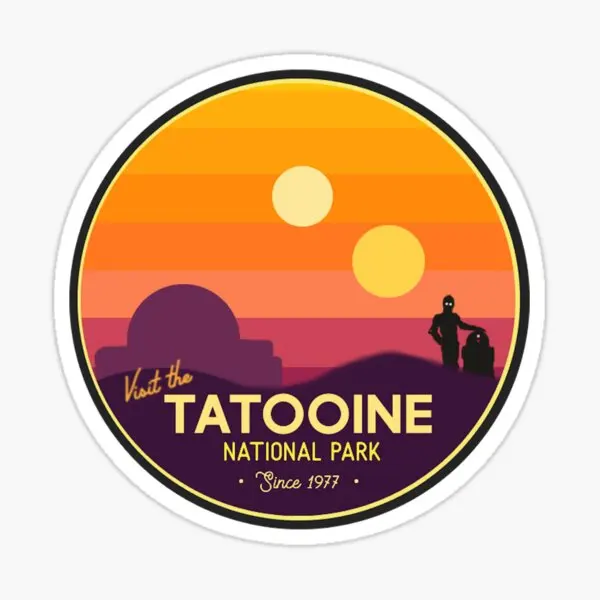 Visit Tatooine  5PCS Stickers for Decorations Anime Stickers Print Decor  Home Wall Bumper Luggage Living Room Funny Background