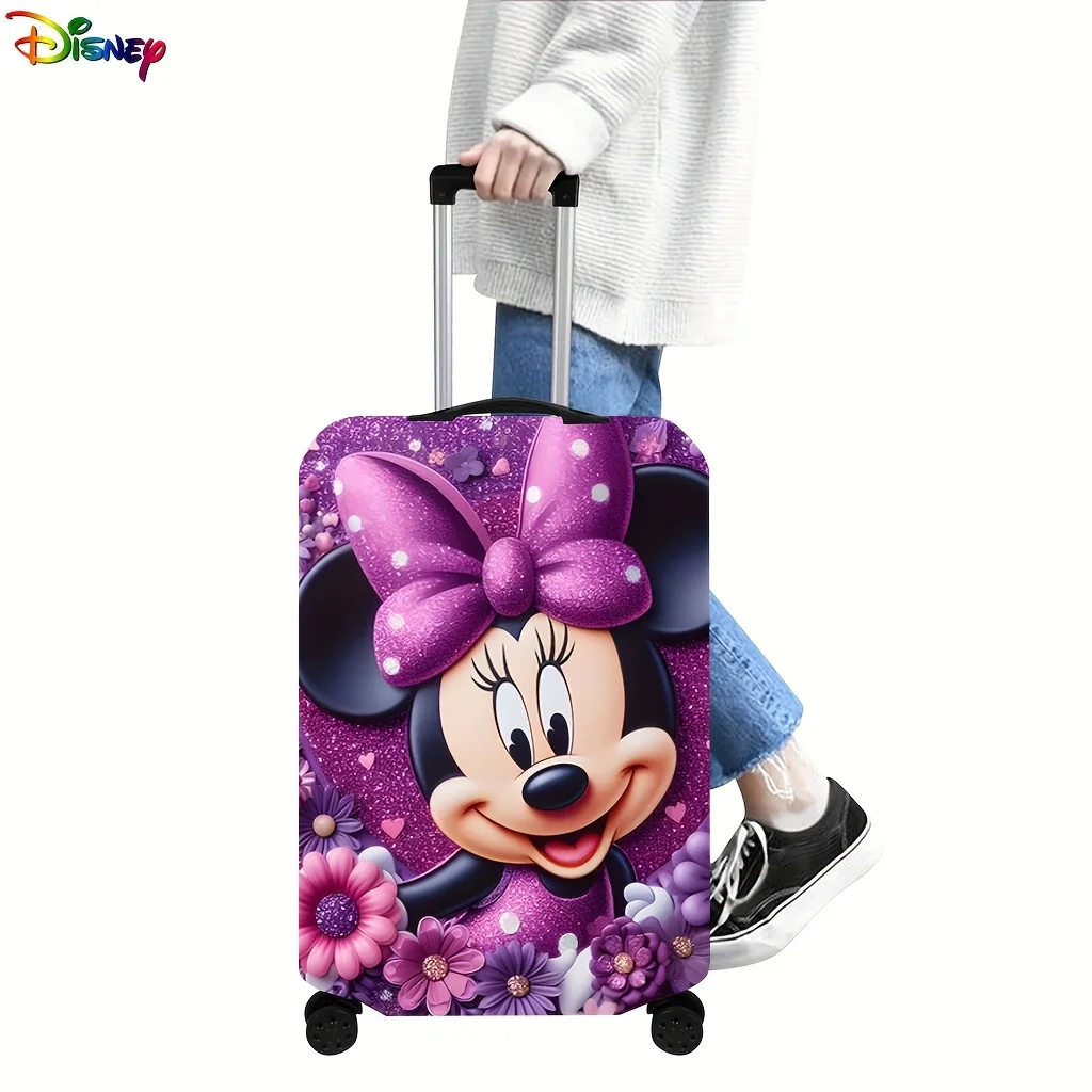 Penutup Pelindung Koper Pola Kartun Disney Mickey Mouse, Penutup Koper Tahan Debu dengan Kain Elastis, Tahan Lama
