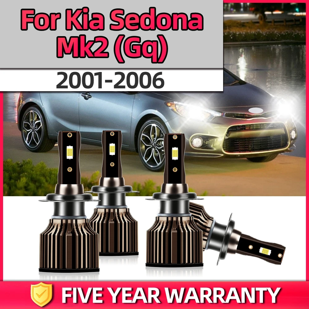 

TEENRAM Car Headlight IP68 Waterproof 20000LM 6000K Color Temperature Auto Car Turbo Lamps For Kia Sedona Mk2 (Gq) 2001-2006