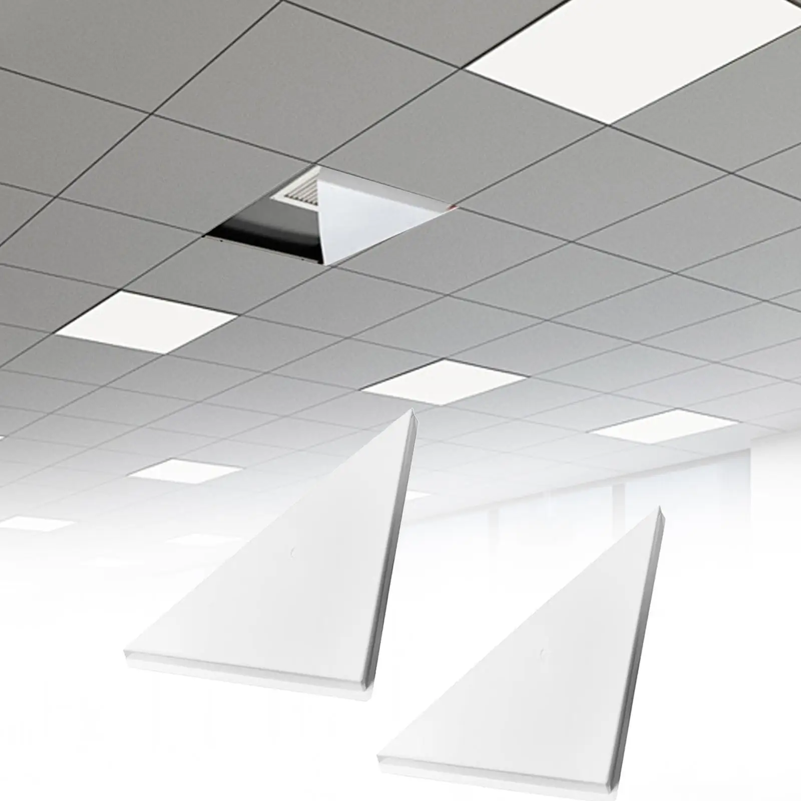 

2x Air Diverter for 2 x 2ft Ceiling Air Diffuser Reliable Triangle for Air Conditioning System Ventilation Home Heating Office