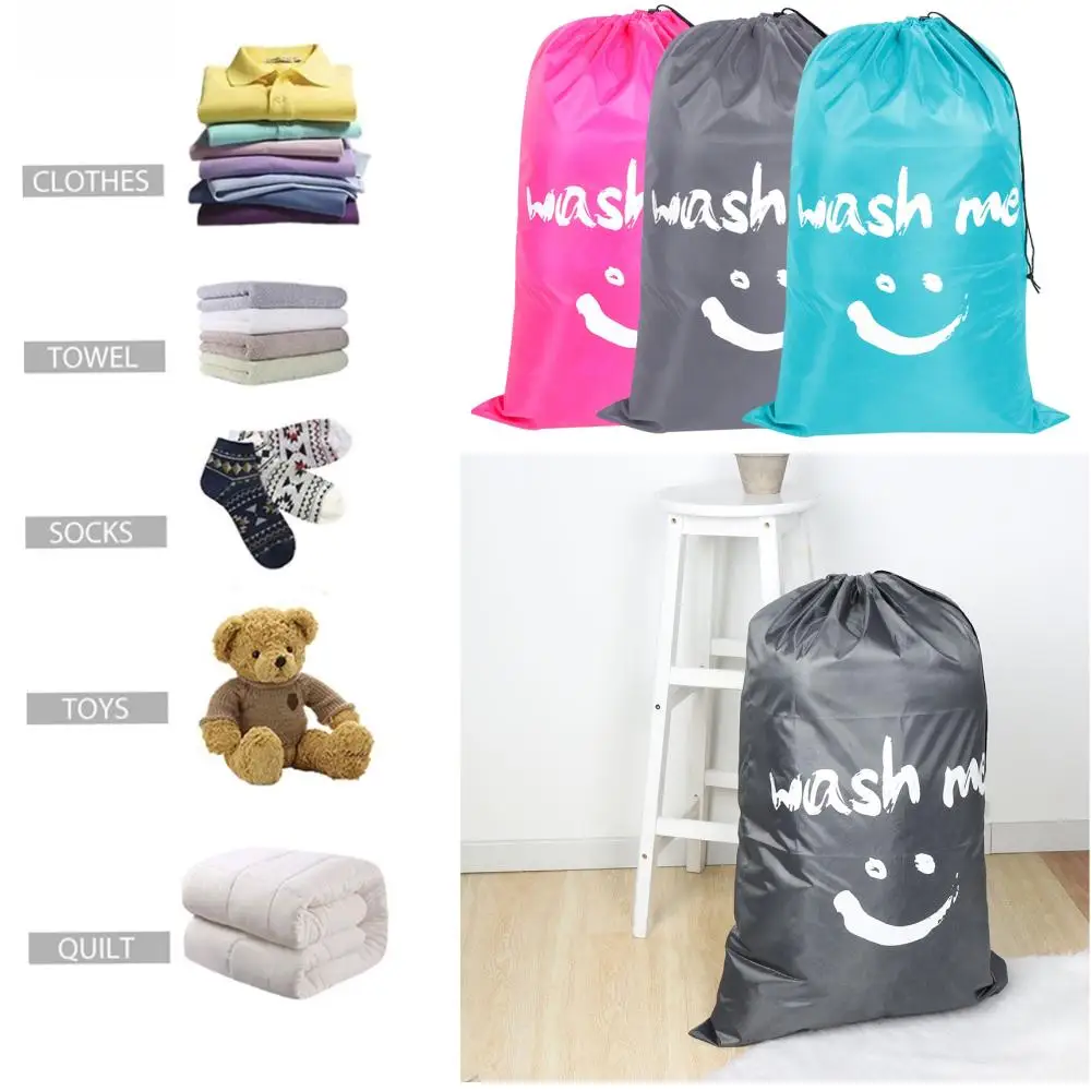 Mir à linge pliable en nylon pour vêtements sales, sac de lavage, sacs de rangement, nouveau