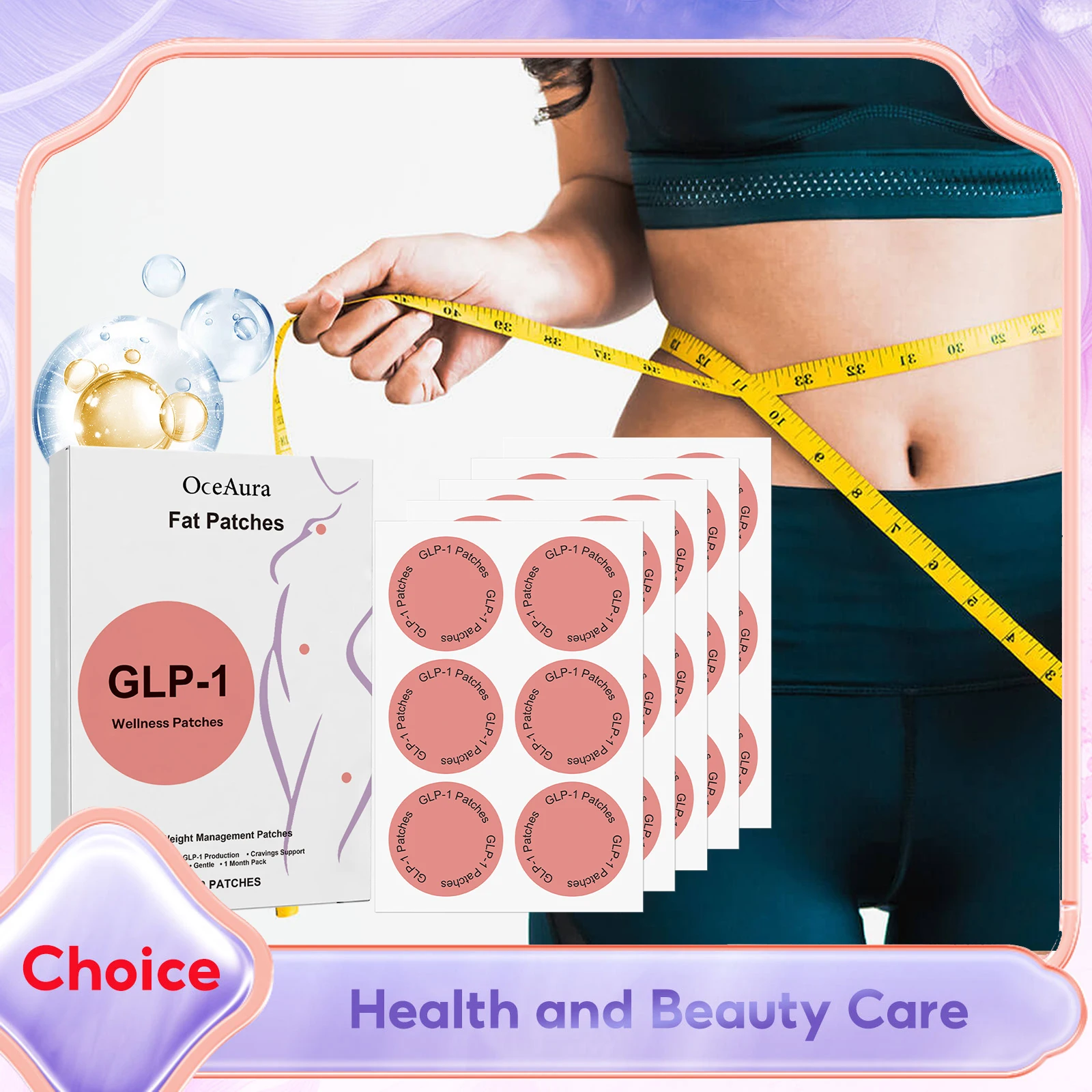 

GLP-1 Patches Weight Loss for Women Support Appetite Suppressant Hunger Control Metabolism Fat Burn Gut Health Slimming Stickers