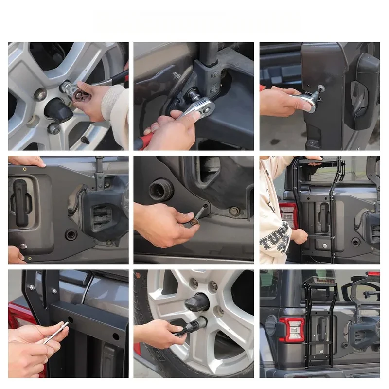 High Quality BAWA Tailgate Ladder Protective Frame Shelf Rack for Wrangler JL 2018-2025