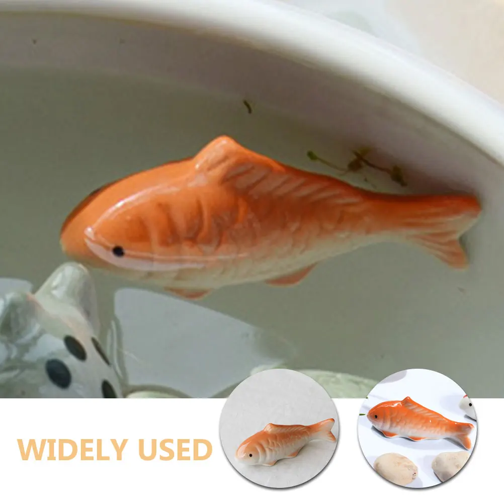 

2 Pcs Floating Fish Ornaments Aquarium Decor Figurine Tank Ceramic Figurines Artificial Models Aesthetic