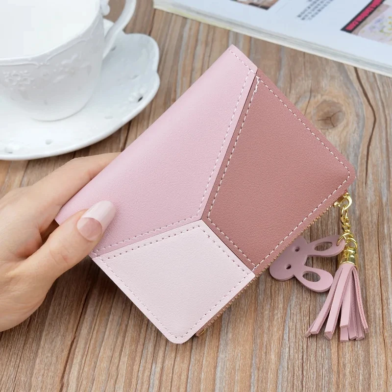 Fashion Wallets Coin Purse Lady Short Purses Portable Clutch Small Handbags Women Cards Holder PU Leather Foldable Money Bags