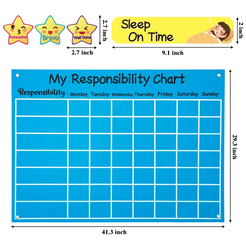 80Pcs Children Growth Record Table Housework Wall Decor Message Board Develop Good Habits Kid Self-Discipline Sheet Whiteboard