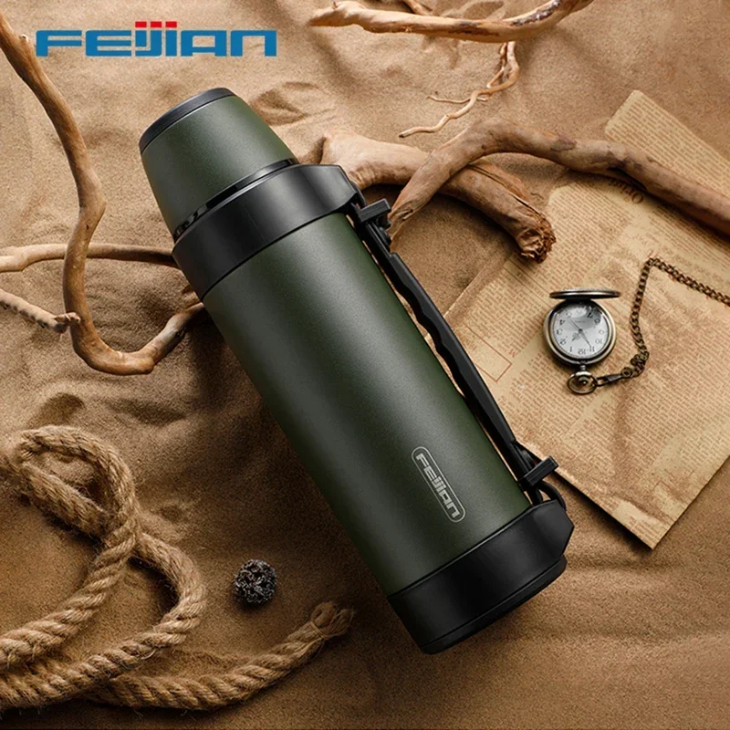 Large Capacity Thermos, Travel Portable Thermos bottle , Thermal mug, Water bottle, Stainless Steel ,1200/1500ML