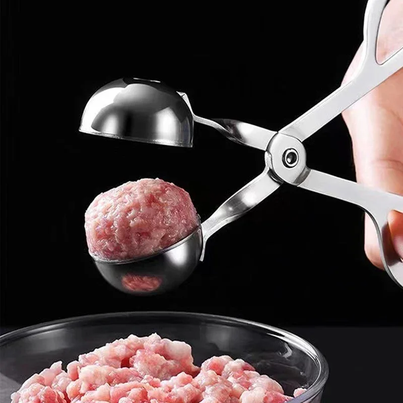 1/6pcs Stainless Steel Meatball Maker Fruit Rice and Vegetable Roll Mould Fried Meatball Rice-meat Dumplings Clamp Kitchen Tools