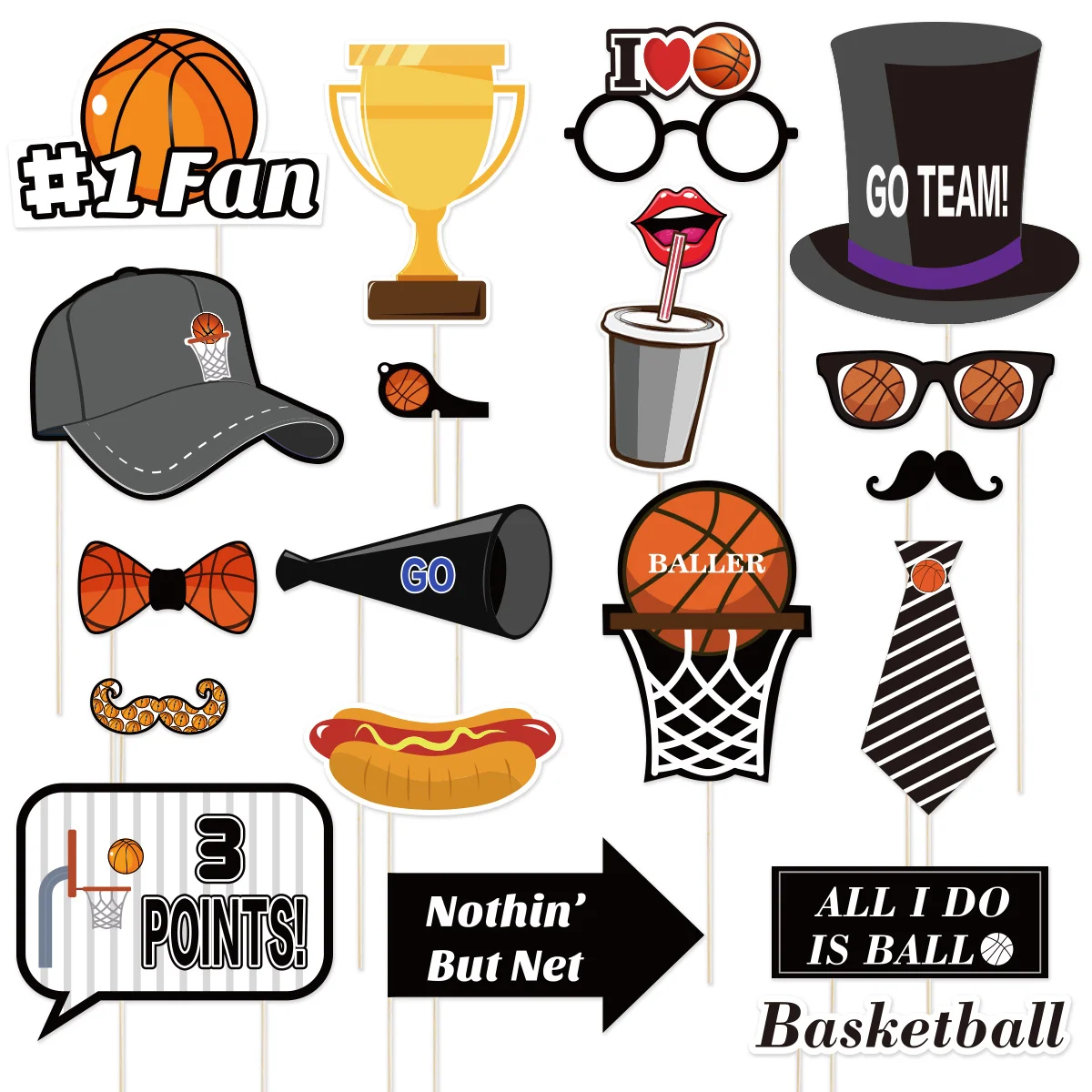 

Sport Theme Birthday Basketball Party Favors Photo Booth Decoration Props Sports