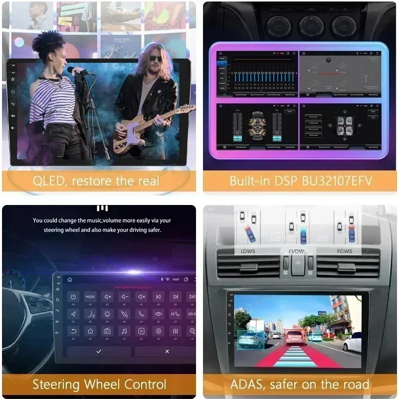 9in 2 + 32G fit für Carplay Auto Stereo Radio Für Kia Ceed JD 2012-2016 Android 14 bildschirm GPS NAVI RDS/Mikrofon Bluetooth
