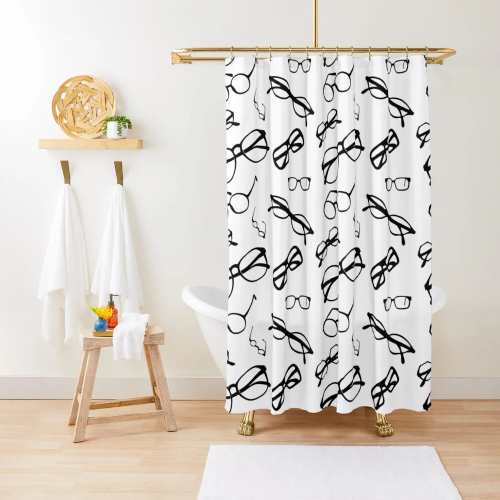 

Black Glasses Shower Curtain Bathroom Accessory For Bathroom Shower Shower Set For Bathroom In The Curtain