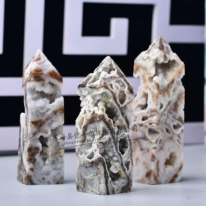 Cross-Border Hot Selling Natural Crystal Sphalerite Stone Hexagonal Single Pointed Pillar Decoration Hexagon Prism Factory Whole