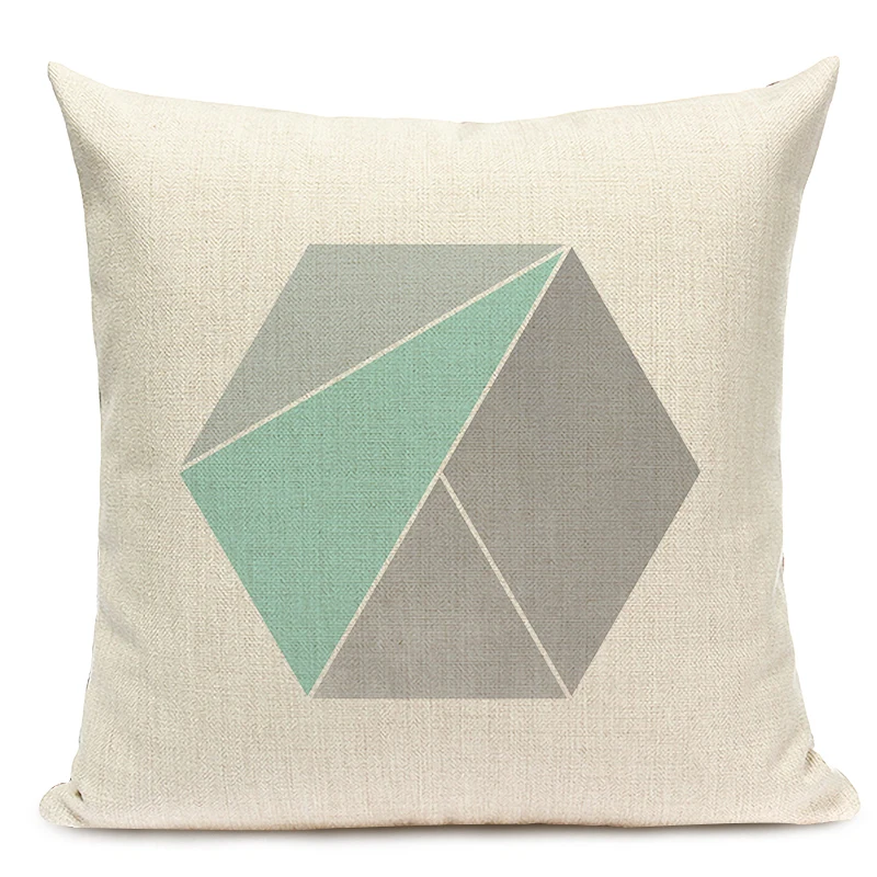 Nordic Small Fresh Geometry Home Decorative Pillow Cases Blue Triangle Linen Cushion Covers Sofa Bed Throw Pillows Cover