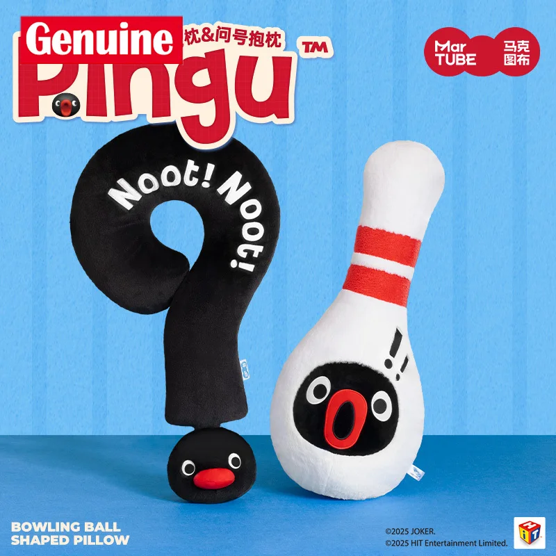 

Pingu Question Mark Bowling Series Plush Toy Throw Pillow Kawaii Christmas Toys Surprise Pingu Plush Dolls Gift For Her Toys