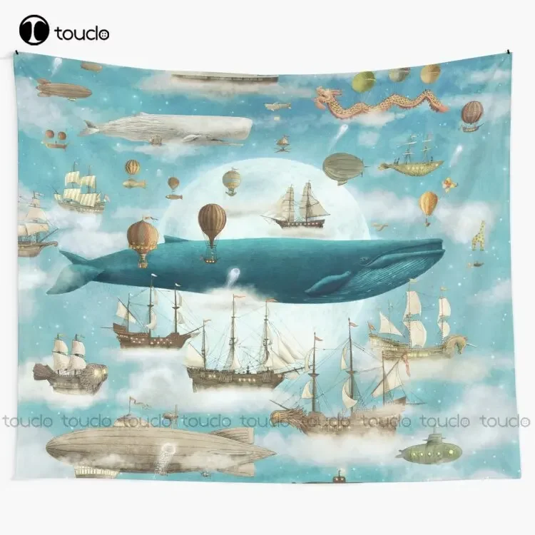 Ocean Meets Sky Tapestry Tapestry Wall Hanging For Living Room Bedroom Dorm Room Home Decor Printed Tapestry Hanging Wall