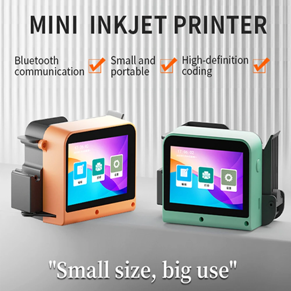 Clothes Bottles Glass Metal Portable Thermal Inkjet Printer QR Bar Batch Code Date Number Expiry Date 12.7mm Hand Inkjet Print