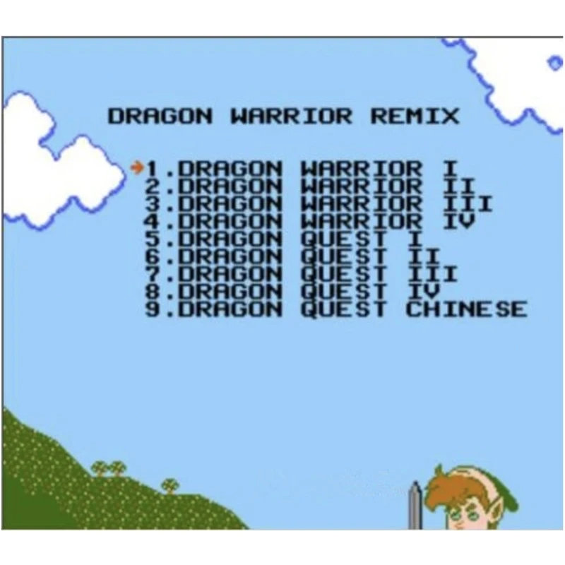 Dragon Warrior Remix 9 in 1 Collection Game Cartridge for FC Console 60Pins Video Game Card