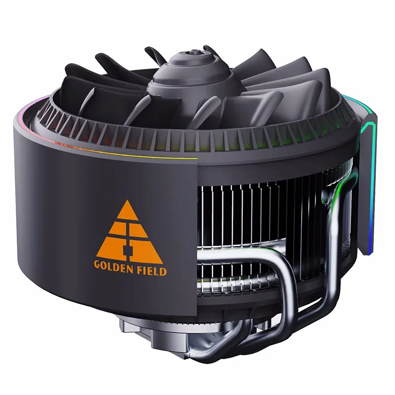 Imagem -04 - Motor de Campo Dourado Ventilador Silencioso Radiador Cpu Rgb Colorido Tubo de Cobre Suporte Lga775 115x 1366 1200 Core i3 i5 i7 Amd Cpu