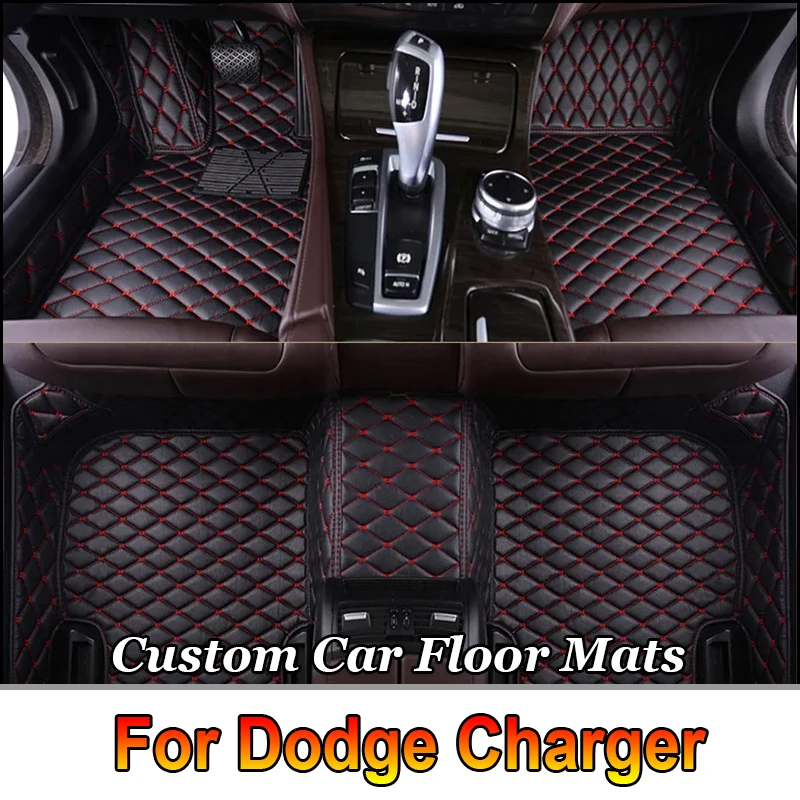 

Автомобильные коврики на заказ для Dodge Charger 2007-2021 лет, ковер из искусственной кожи, аксессуары для интерьера автомобиля