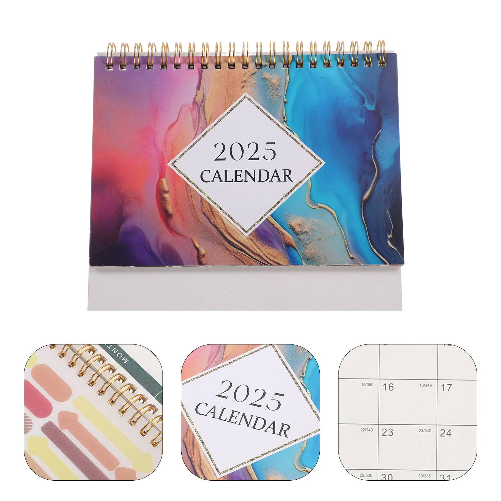 

2025 Calendar Desk Calendars Stand Trinkets Paper Flip Academic Iron Office Teacher