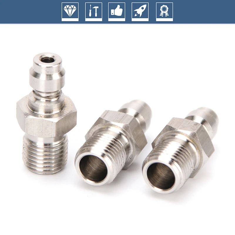 Quick Coupler M10x1 Male Plug 8MM Stainless Steel Fittings 2pcs/set