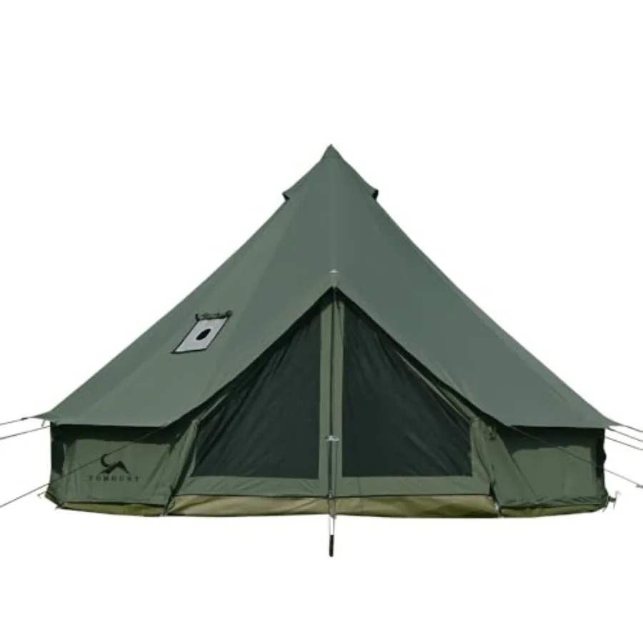 

Палатка-юрта TOMOUNT Canvas Tent Bell с отверстием для печи, съемным дном на молнии для глэмпинга, кемпинга на грузовиках и автомобилях