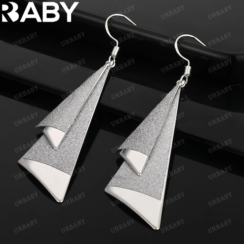 

URBABY 925 Sterling Folding Type Earrings Drop Earrings For Women Jewelry Fashion Party And Daily Wear