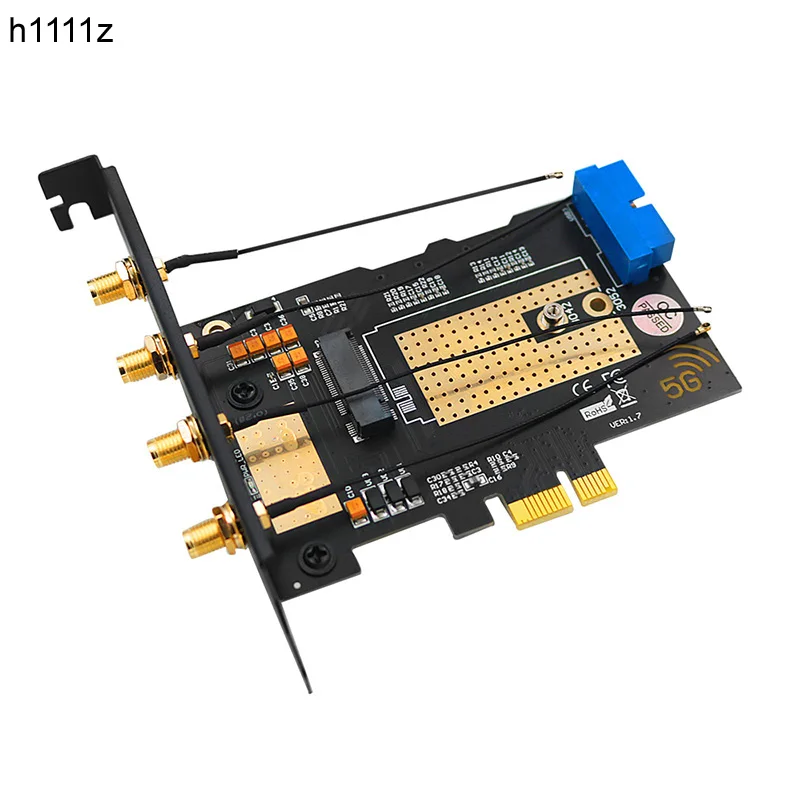 NGFF B Key M.2 Wifi Module to PCIE X1 / USB 3.0 Expansion Card for 30x42/52 3G 4G 5G M2 Wireless Module 4 Antennas NANO SIM Slot