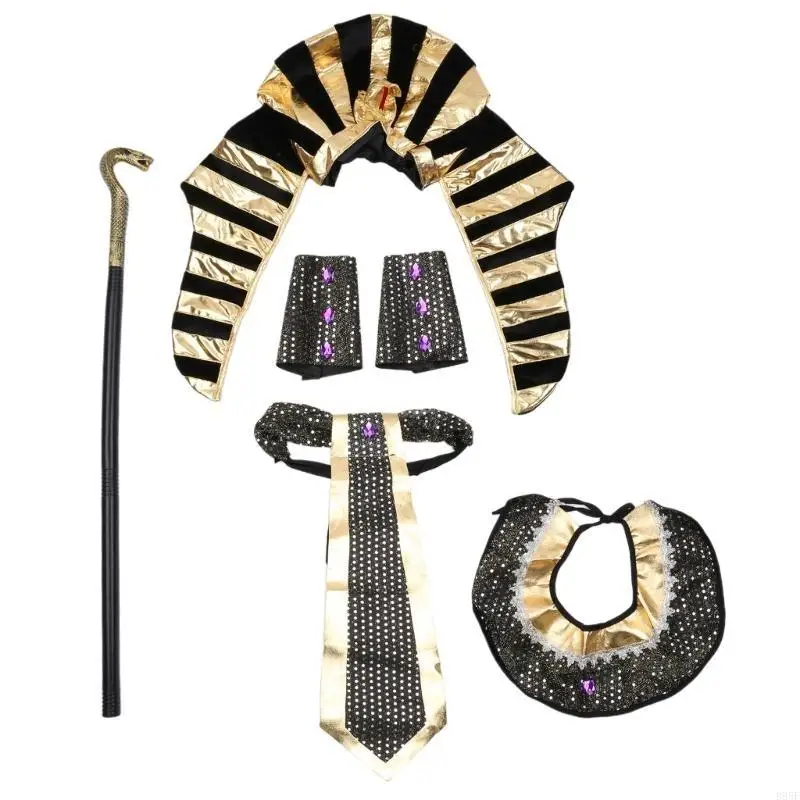 B95F – accessoire Cosplay égyptien pour Halloween, serre-tête serpent égyptien, collier, Bracelet serpent, manchettes