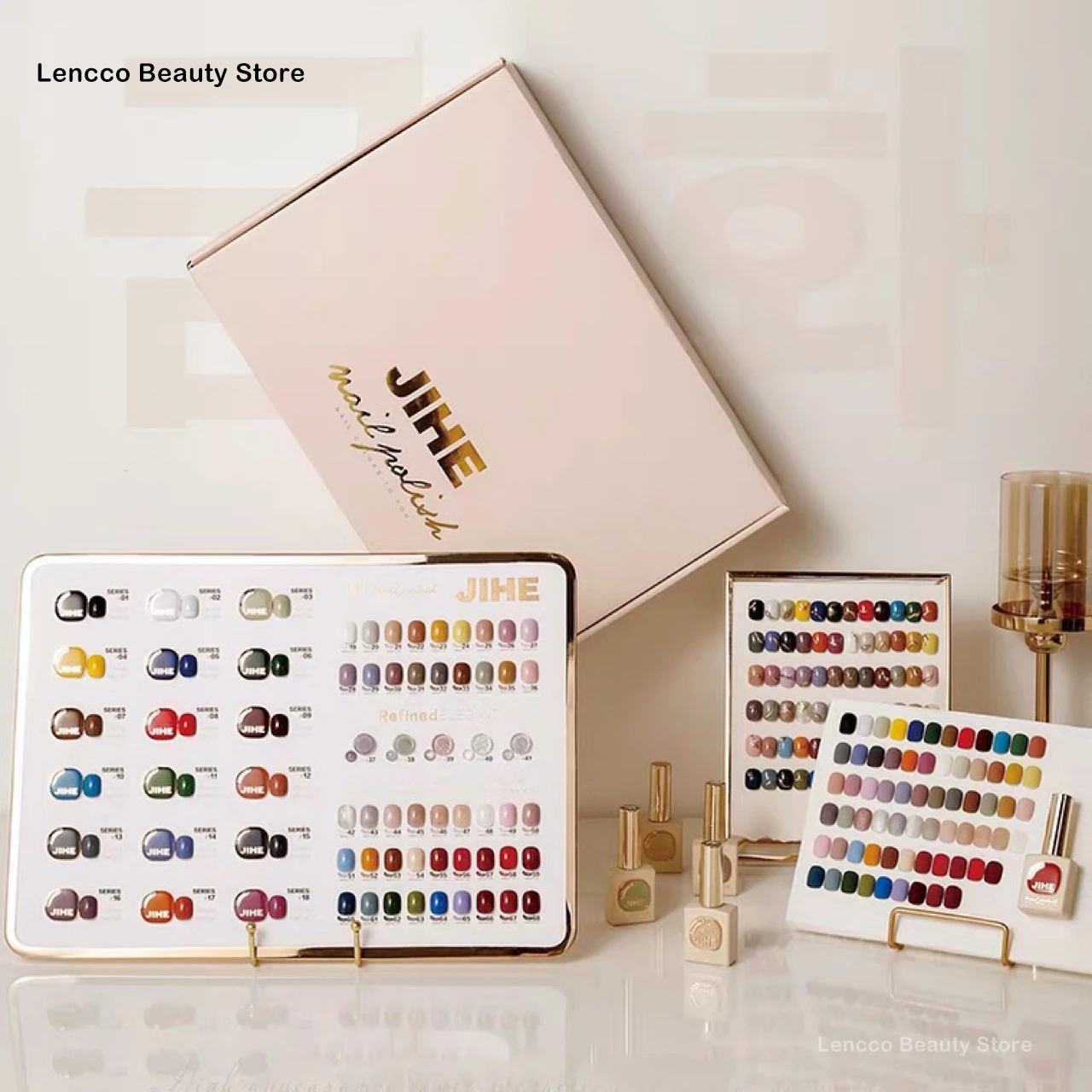 Lencco 68 Colors High Quality Gel Nail Polish Set With Color Card Wholesale UV LED Phototherapy Gel Kit For Nail Salon Gel 15ml